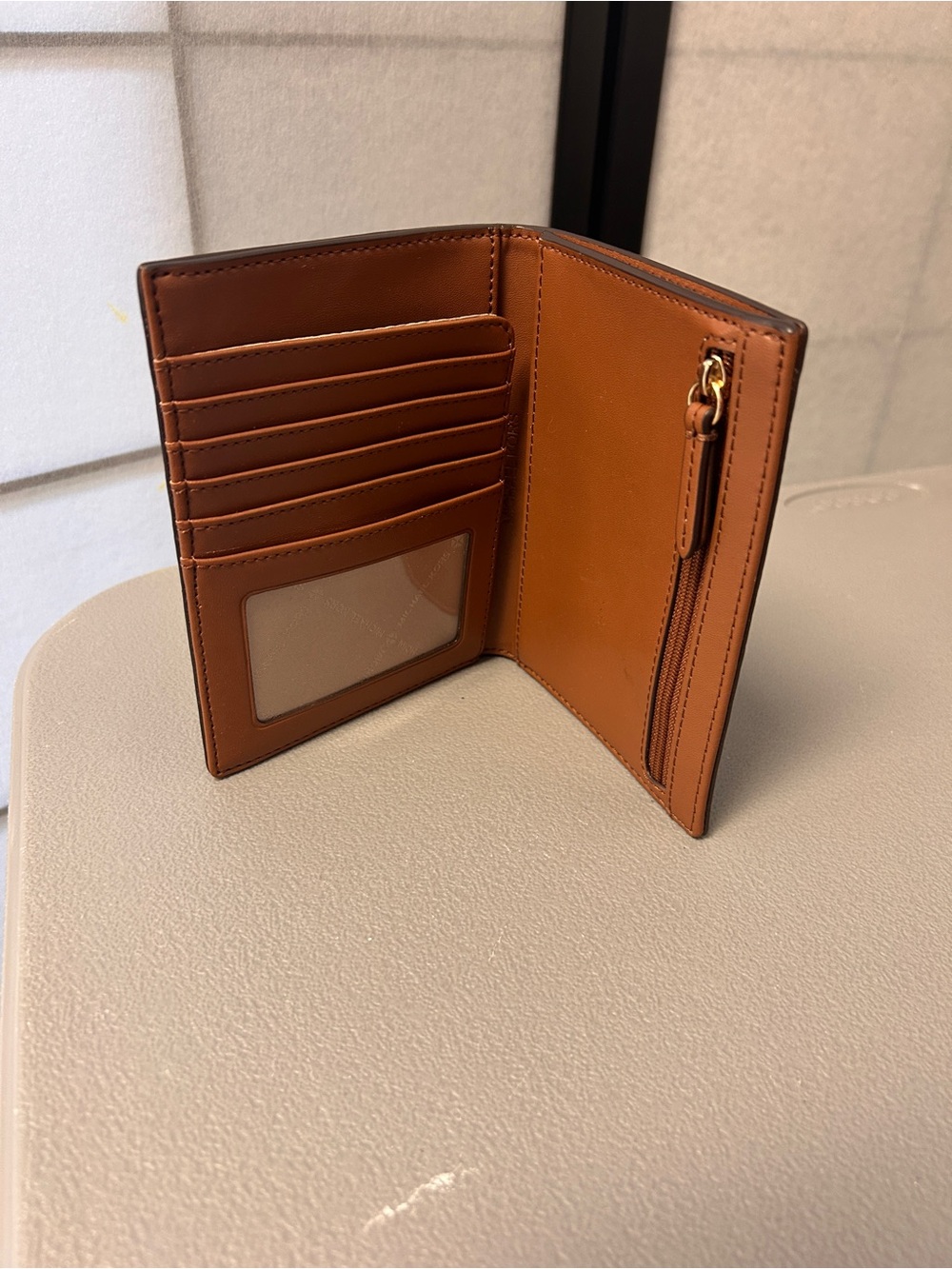 Michael Kors Brown MK Monogram Card & Key Holder with Gold Logo - Picture 2 of 3